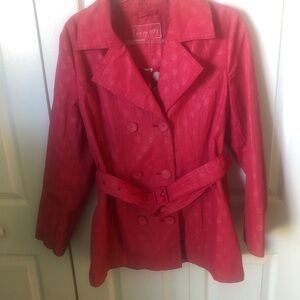 Per Una Red Trench Coat with Belt
